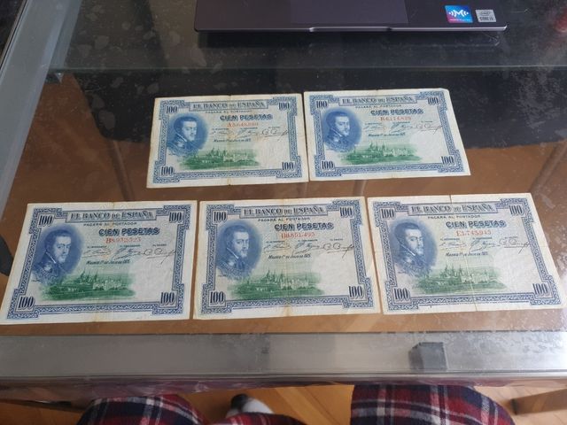Billetes de 1925 de 100 pesetas
