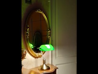 Lampada tavolo Churchill con paralume verde 