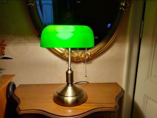 Lampada tavolo Churchill con paralume verde 