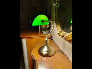 Lampada tavolo Churchill con paralume verde 