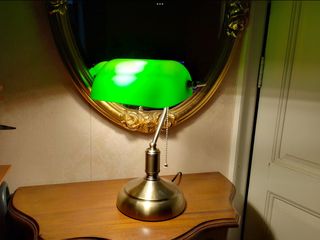 Lampada tavolo Churchill con paralume verde 