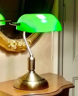 Lampada tavolo Churchill con paralume verde 