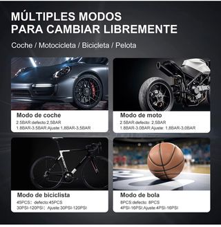 Bomba de Aire Portátil,4 en 1
