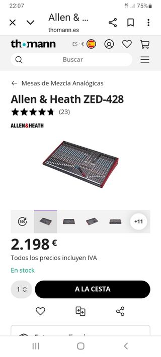 Mesa de sonido Allen & Heath zed 428 + Flight Case