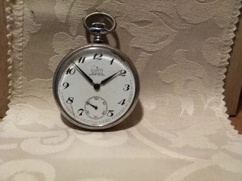 Montre De Poche Bondix - Mécanique à Remontage Manuel - Occasion Fonctionnelle - Acier