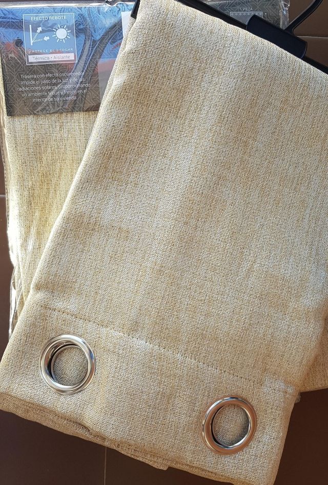 2 Cortinas LINEN foscurit beige arena 140x260