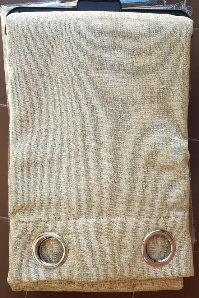 2 Cortinas LINEN foscurit beige arena 140x260