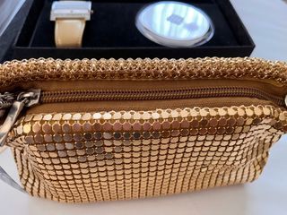 Bolso fiesta con reloj y espejo de aumento, nuebo
