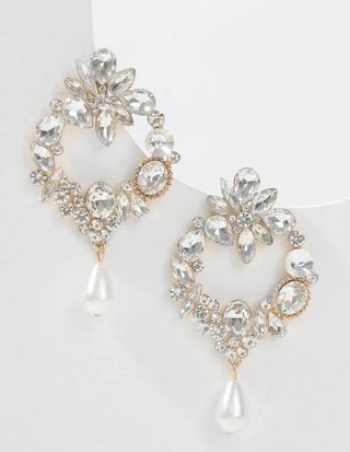 Pendientes de novia pedrería y perla