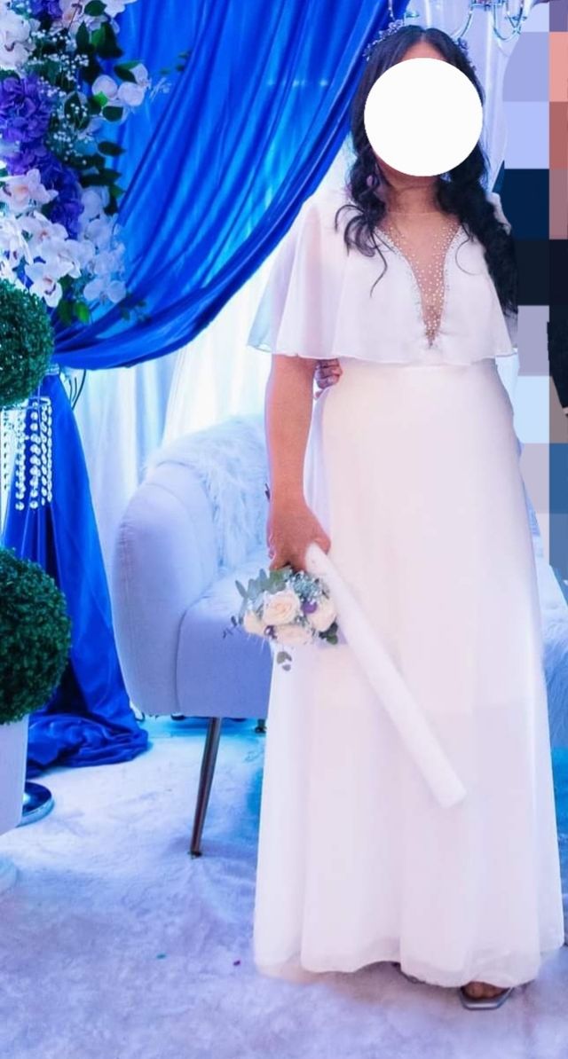 Vestido blanco estilo mariposa