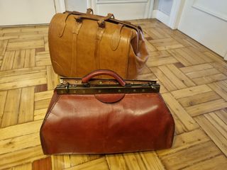 2 maletines por 1 Réplica en piel maletín antiguo