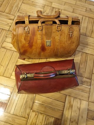 2 maletines por 1 Réplica en piel maletín antiguo