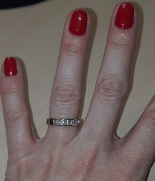ANILLO ORO BLANCO Y CIRCONITAS