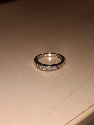 ANILLO ORO BLANCO Y CIRCONITAS