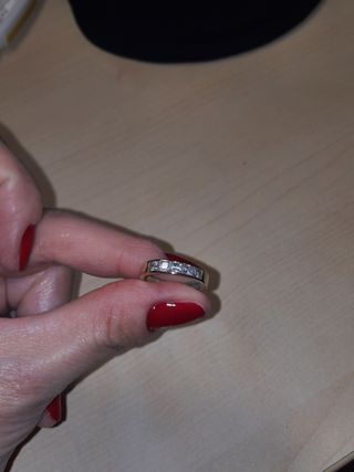 ANILLO ORO BLANCO Y CIRCONITAS