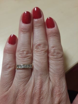 ANILLO ORO BLANCO Y CIRCONITAS
