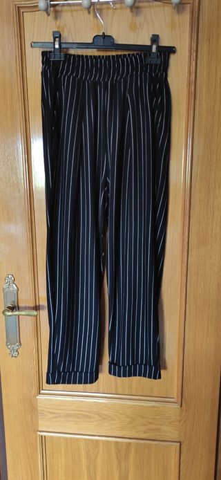 Pantalón de vestir de rayas, talla M