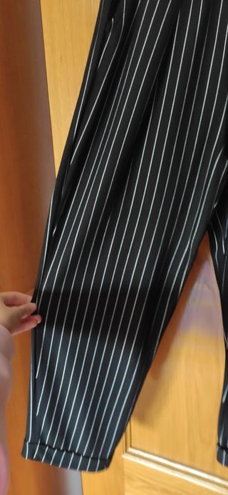 Pantalón de vestir de rayas, talla M