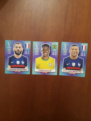cromos mundial qatar 2022 vinicius Benzema Mbappé