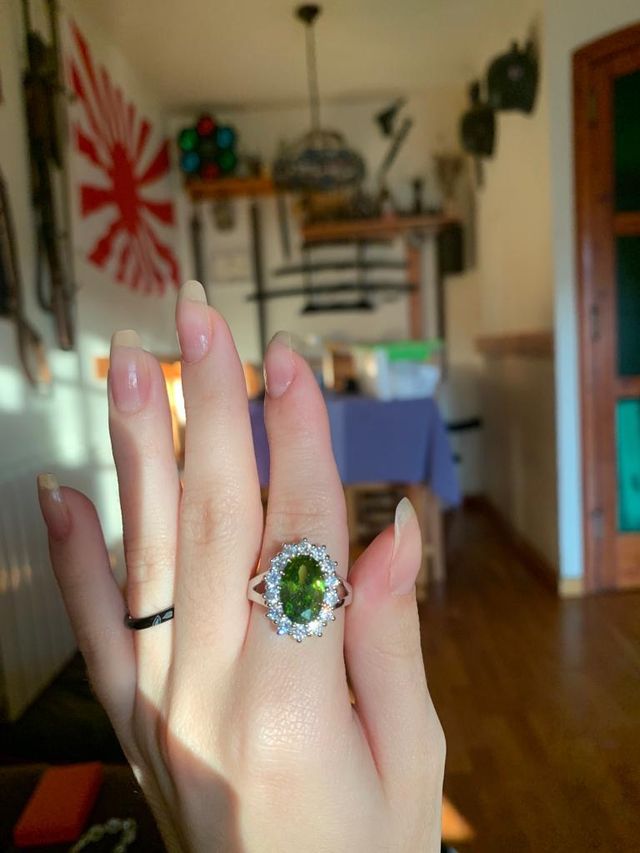 Conjunto de plata color olivino