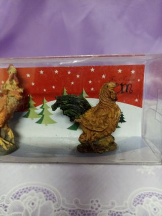 ⭐lote de 3 gallinas para portal de Belén