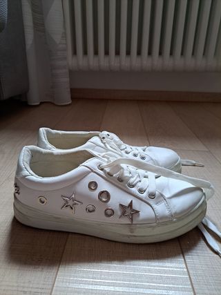 scarpe simil pelle bianche