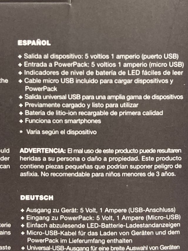 Batería cargador móvil. SIN ABRIR