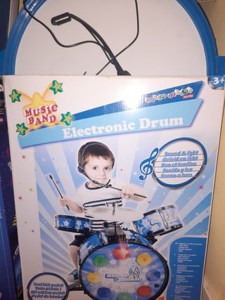 BATERIA ELECTRONICA CON SONIDOS, LUCES Y ASIENTO