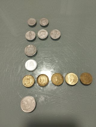 Monedas de Franco y El Rey Juan Carlos I. España