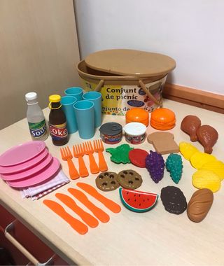 Cesta picnic comida juguete