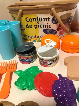 Cesta picnic comida juguete