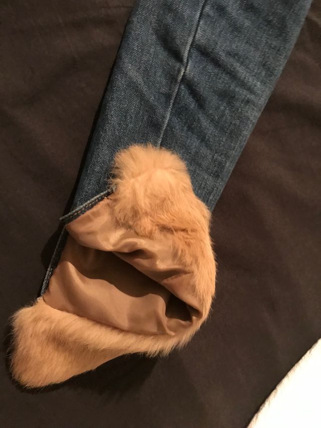 Giubbetto jeans donna con bordi pelliccia vera