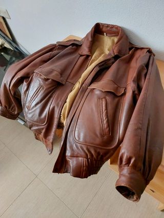 Cazadora cuero hombre