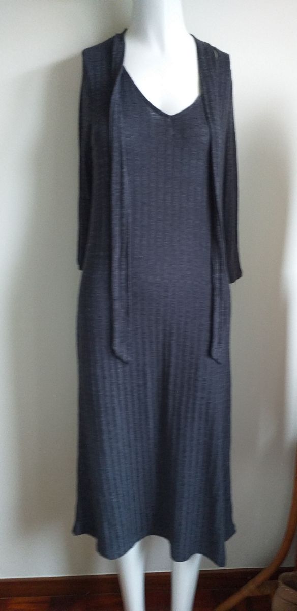 vestido punto gris