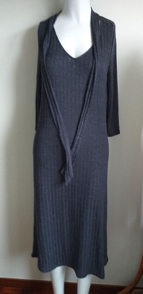 vestido punto gris