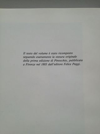 Libro da collezionismo "LE AVVENTURE DI PINOCCHIO"