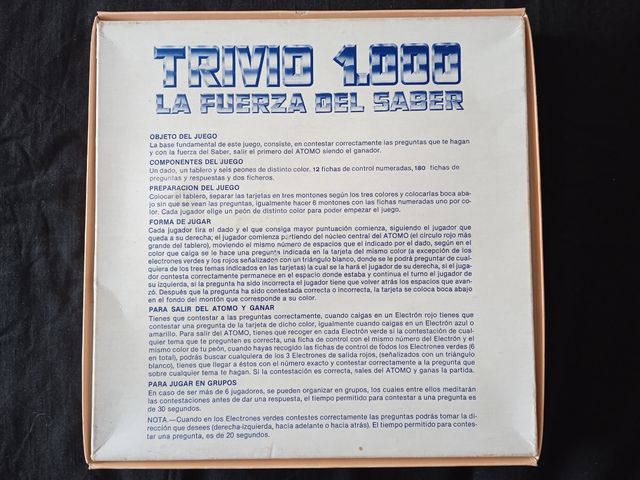 Juego "Trivio 1000" Falomir Juegos, 1989