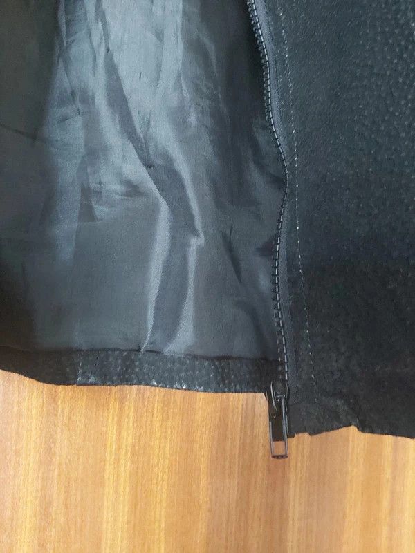 Blusão biker pele suíno, mangas e gola nobuck, L