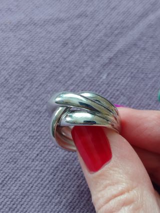 anillo triple grande plata