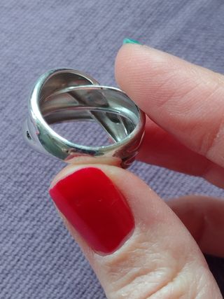 anillo triple grande plata