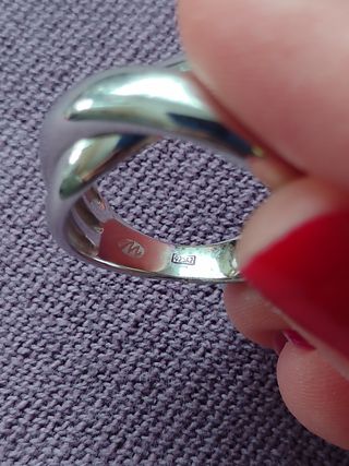 anillo triple grande plata