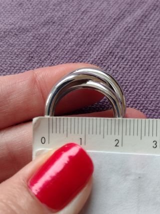 anillo triple grande plata