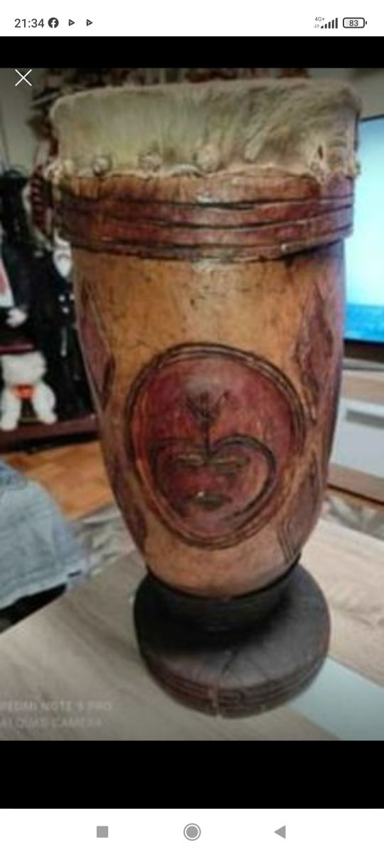 tambor africano madera pequeño defecto pie