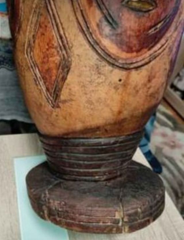 tambor africano madera pequeño defecto pie