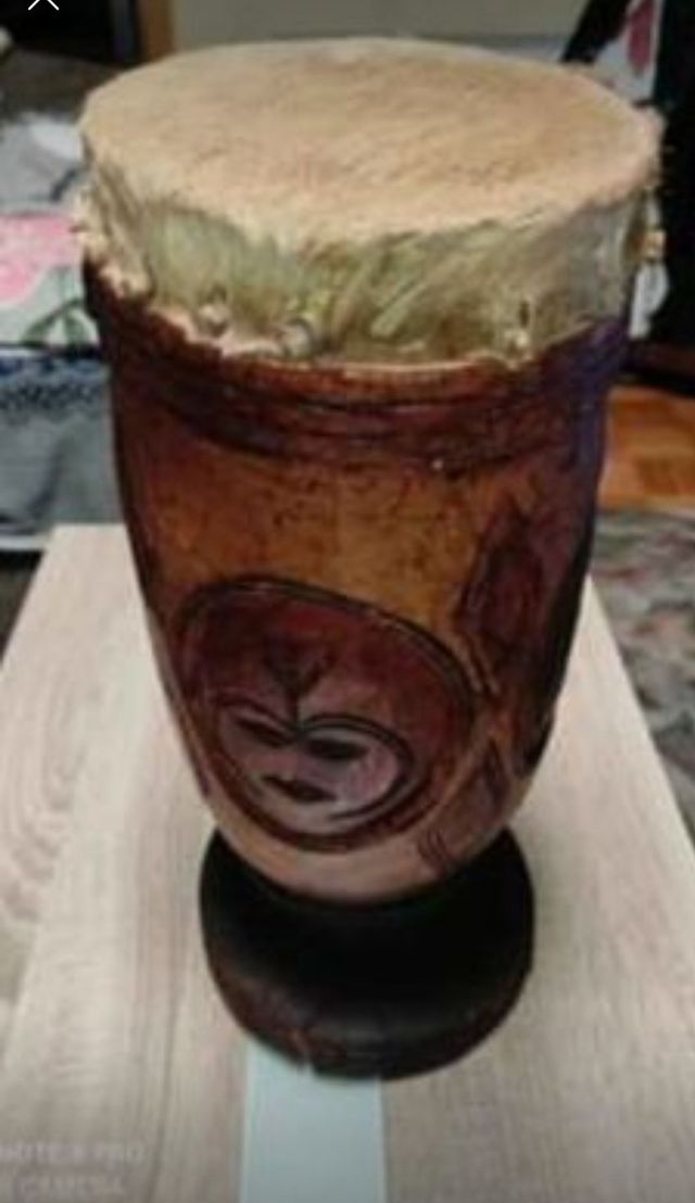 tambor africano madera pequeño defecto pie