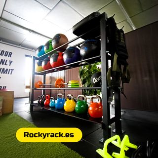 🟡 Muebles rack wallball discos y pesas 