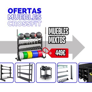 🟡 Muebles rack wallball discos y pesas 