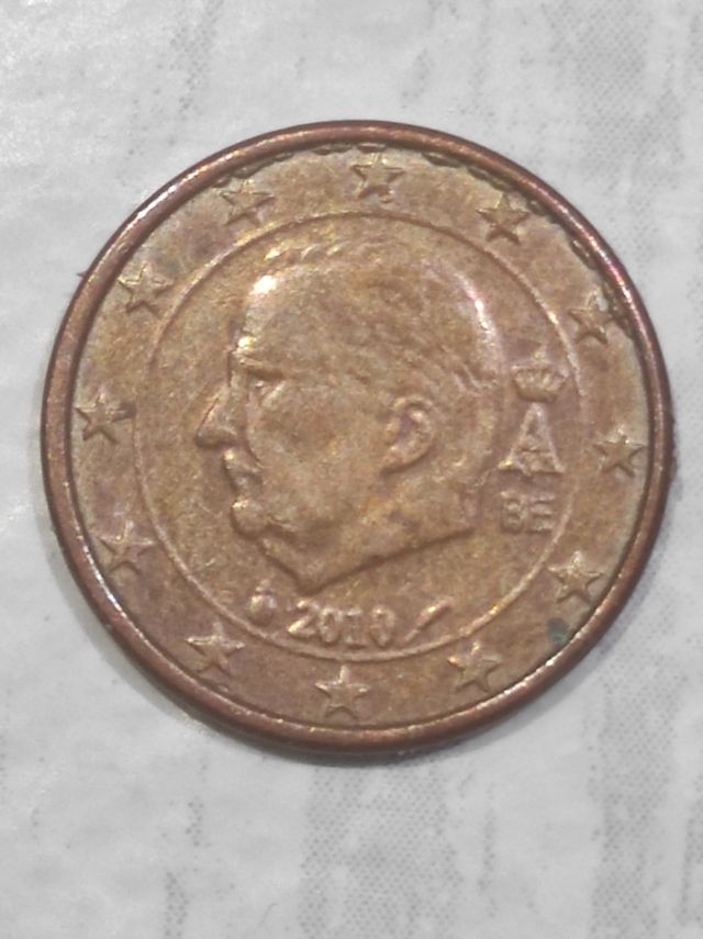 1 céntimo Bèlgica 2010 fallo exceso de material