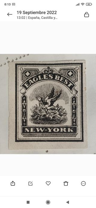 sello de New york del 1880/1883