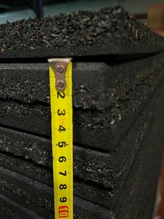 Loseta de caucho para gimnasio 100 x 100 cm maciza